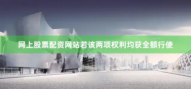 网上股票配资网站若该两项权利均获全额行使